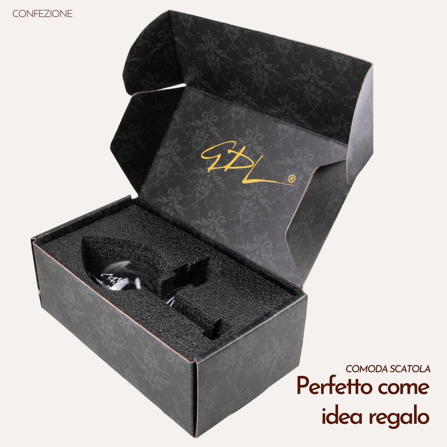 Decanter per Vino con Aeratore in Vetro Soffiato 150 ml - Decantatore Professionale per Vino Rosso e Bianco - Idea Regalo per Amanti del Vino