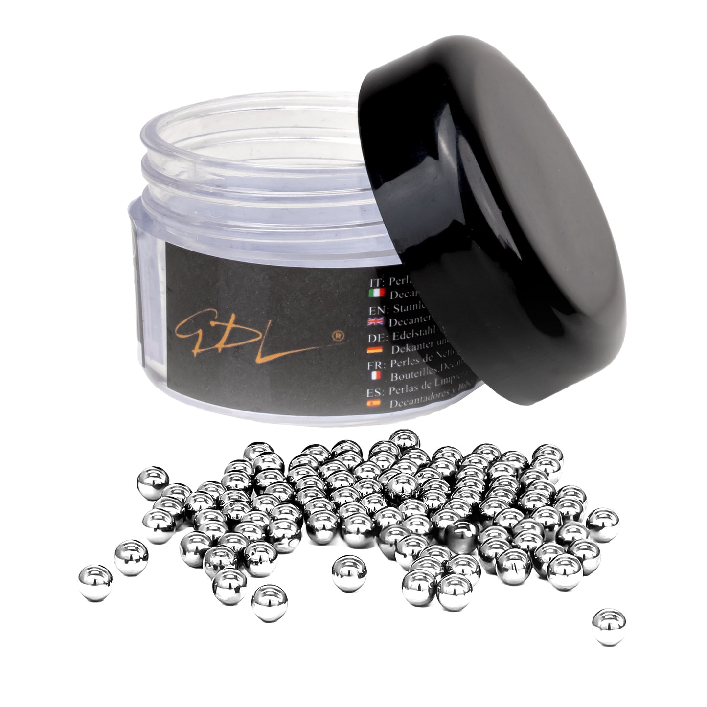 1000 Perline di per Pulizia, Riutilizzabili Perle di Pulizia in Acciaio Inox, per Decanter, Bottiglie, Vasi, Caraffe