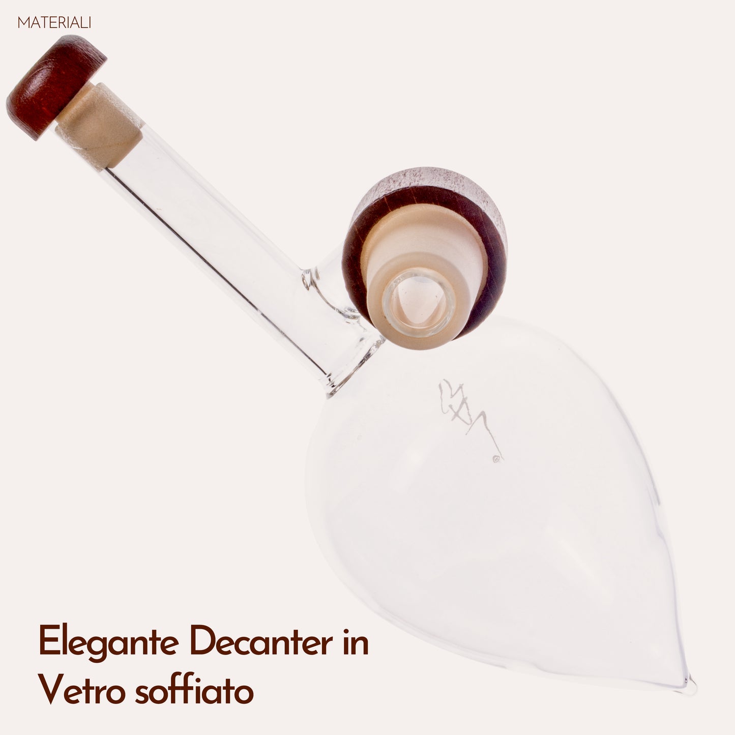 Decanter per Vino con Aeratore in Vetro Soffiato 150 ml - Decantatore Professionale per Vino Rosso e Bianco - Idea Regalo per Amanti del Vino