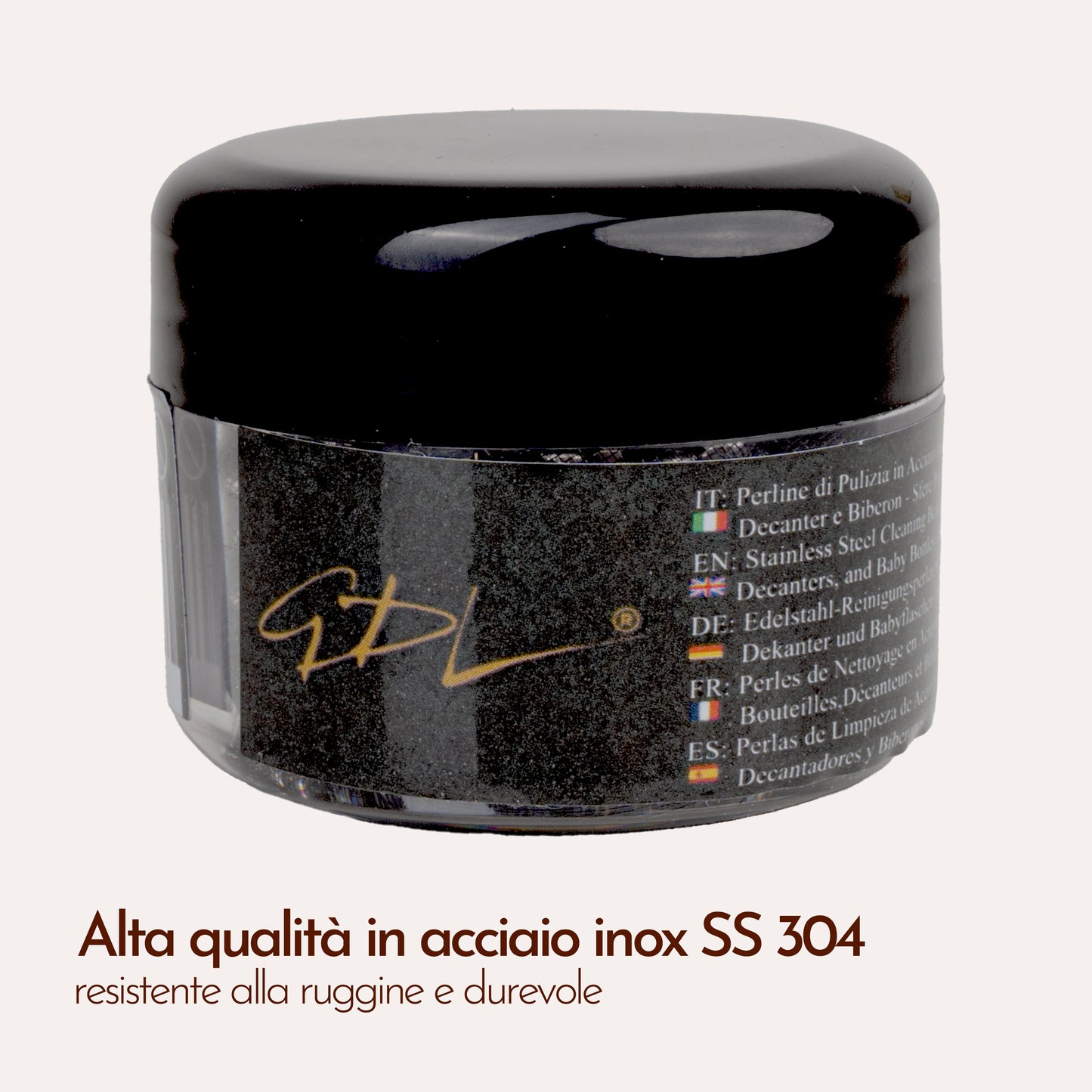 1000 Perline di per Pulizia, Riutilizzabili Perle di Pulizia in Acciaio Inox, per Decanter, Bottiglie, Vasi, Caraffe