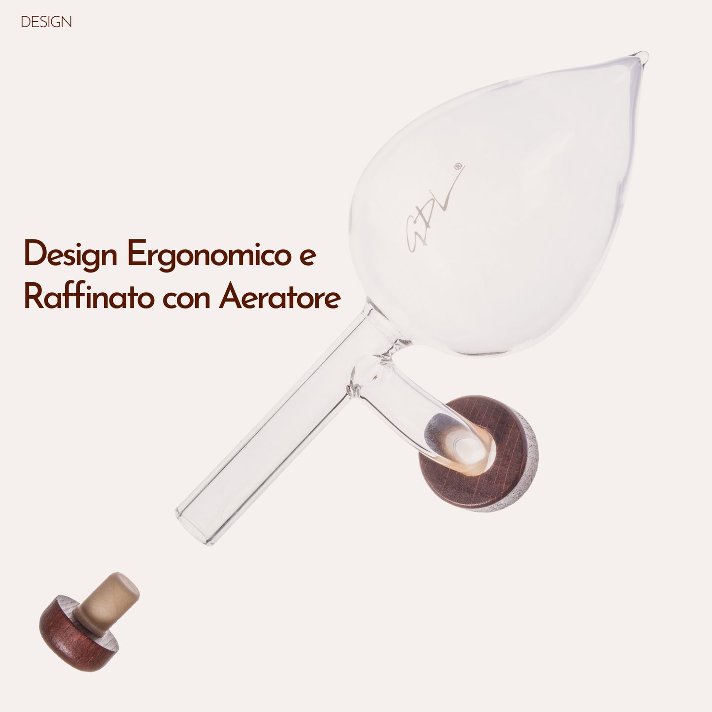 Decanter per Vino con Aeratore in Vetro Soffiato 150 ml - Decantatore Professionale per Vino Rosso e Bianco - Idea Regalo per Amanti del Vino