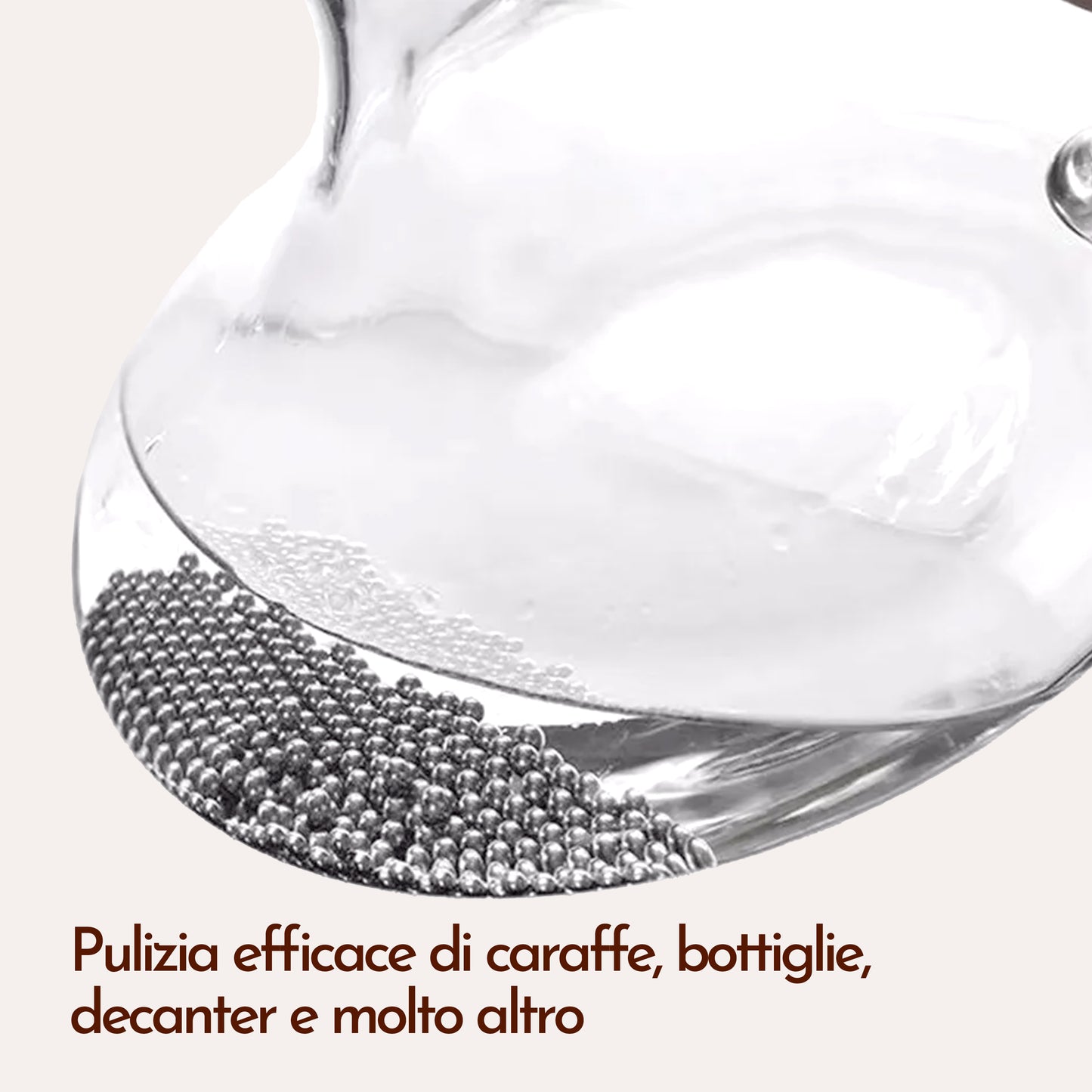 1000 Perline di per Pulizia, Riutilizzabili Perle di Pulizia in Acciaio Inox, per Decanter, Bottiglie, Vasi, Caraffe