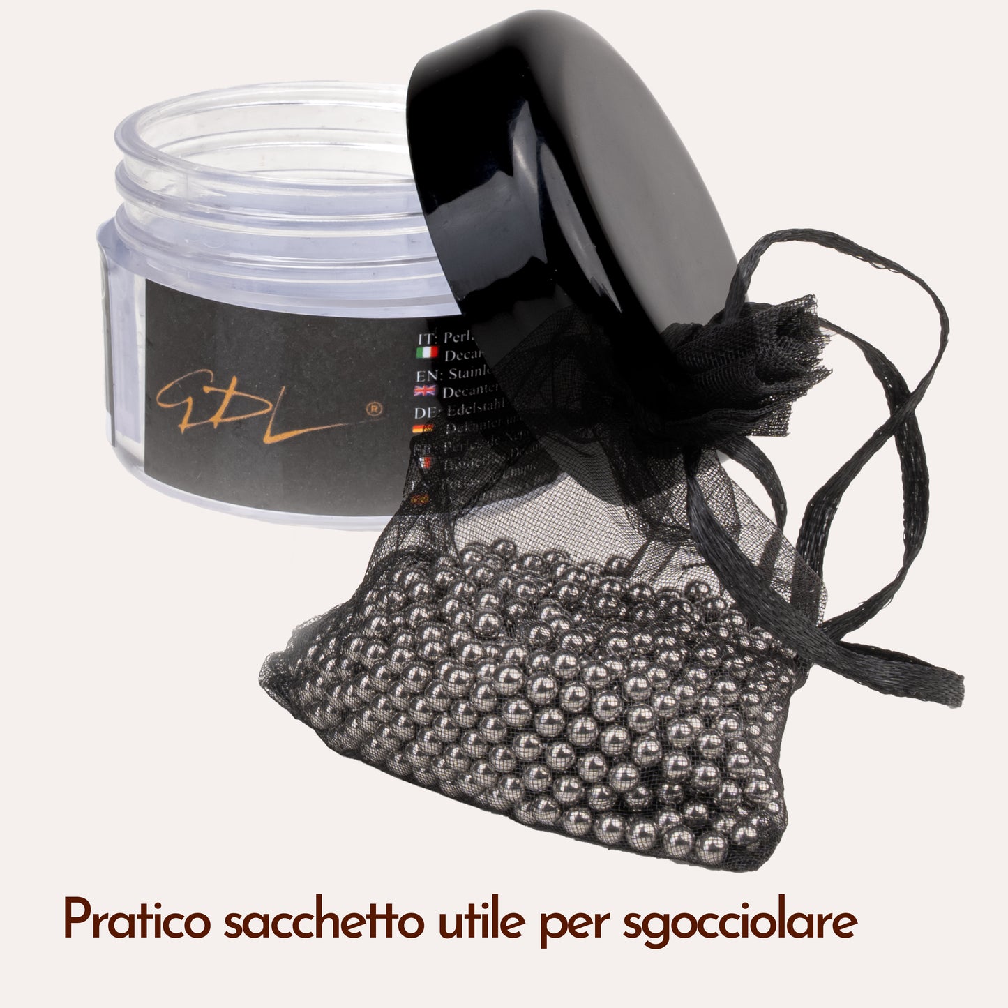 1000 Perline di per Pulizia, Riutilizzabili Perle di Pulizia in Acciaio Inox, per Decanter, Bottiglie, Vasi, Caraffe