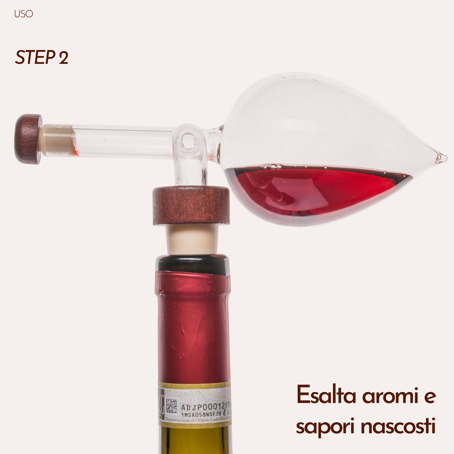 Decanter per Vino con Aeratore in Vetro Soffiato 150 ml - Decantatore Professionale per Vino Rosso e Bianco - Idea Regalo per Amanti del Vino
