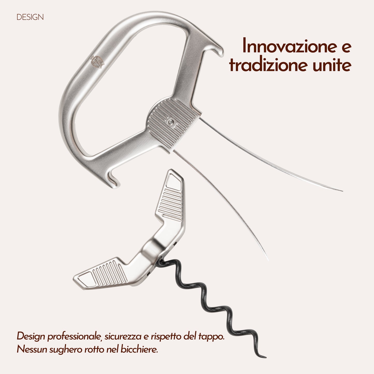 Cavatappi Lama e Verme Professionale per Vini Invecchiati Luxury - Apribottiglie di Alta Qualità per Appassionati di Vino e Sommelier - Design Elegante e Versatile